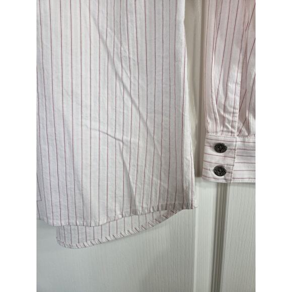 Old Frontier Clothing Co. Western Cream Red Stripe Club Collar Shirt Men's Small - Picture 9 of 14